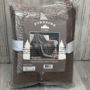 FIRESIDE HOME Heathered Knit Throw 50x60 Brown or Blue NWT Reatil $60